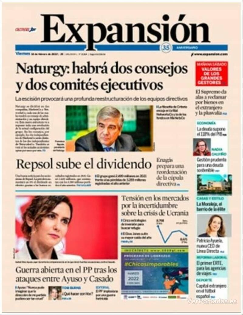 Portada Expansión 2022-02-19