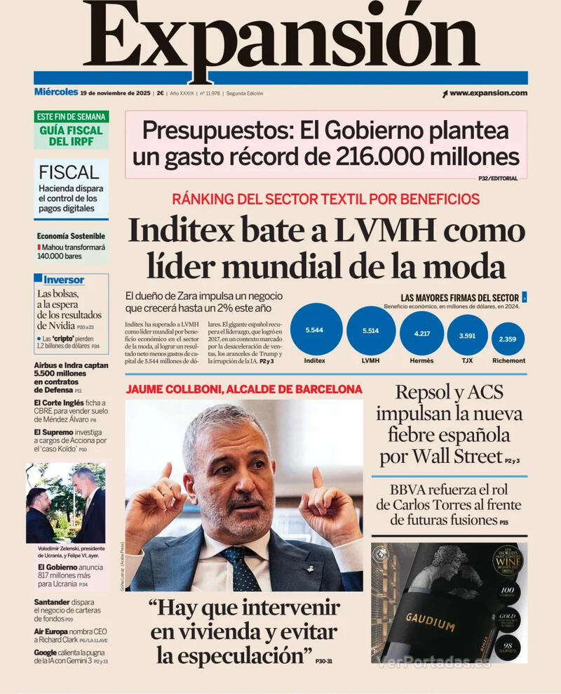 Portada Hola 2025-11-19