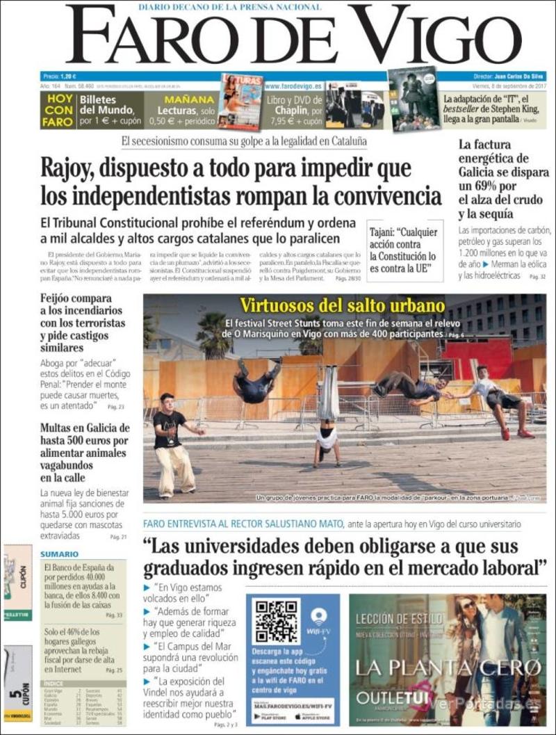 Portada El Diario Vasco 2017-09-08