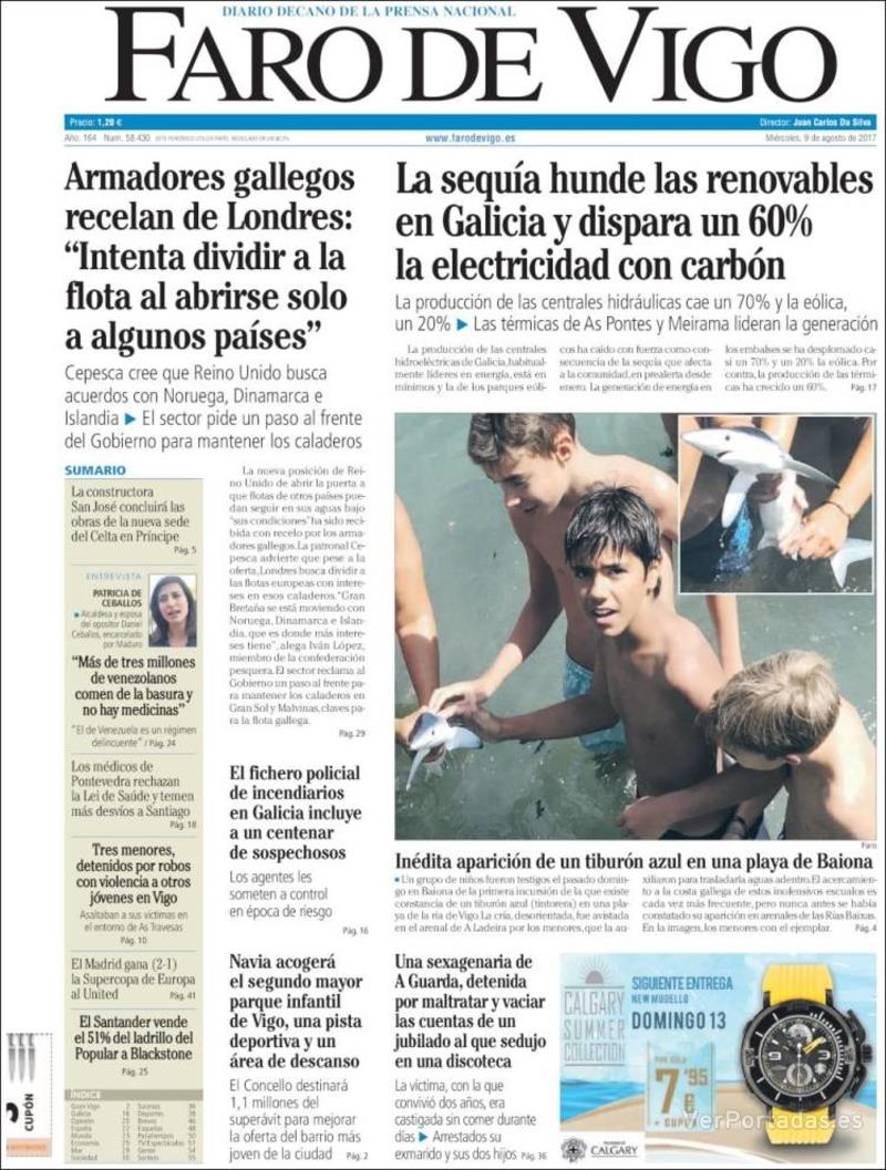 Portada El Diario Vasco 2017-08-09