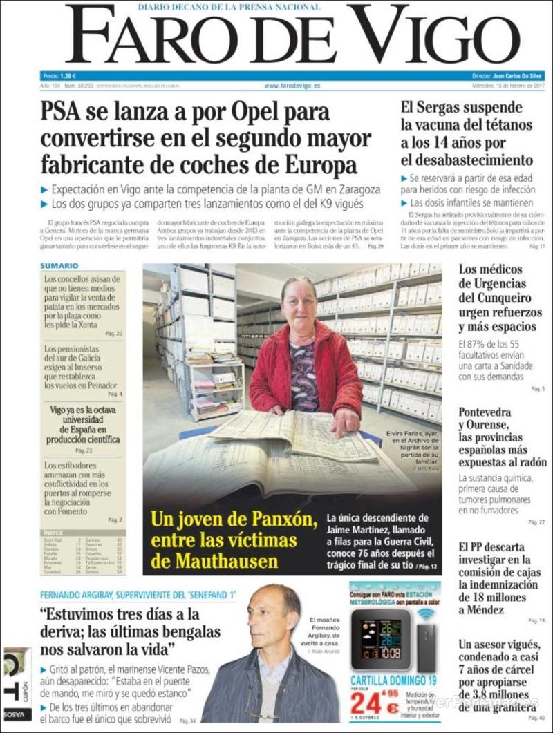 Portada El Diario Vasco 2017-02-15