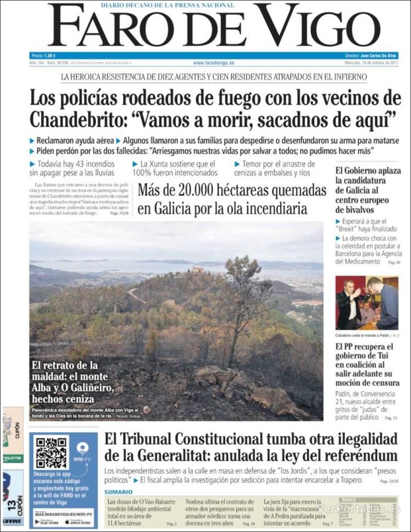 Portada El Diario Vasco 2017-10-18