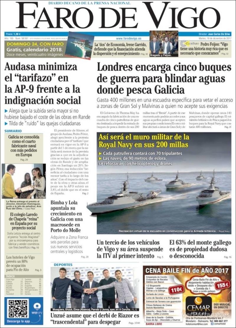 Portada El Diario Vasco 2017-12-19