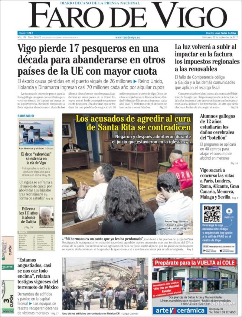 Portada El Diario Vasco 2017-09-20