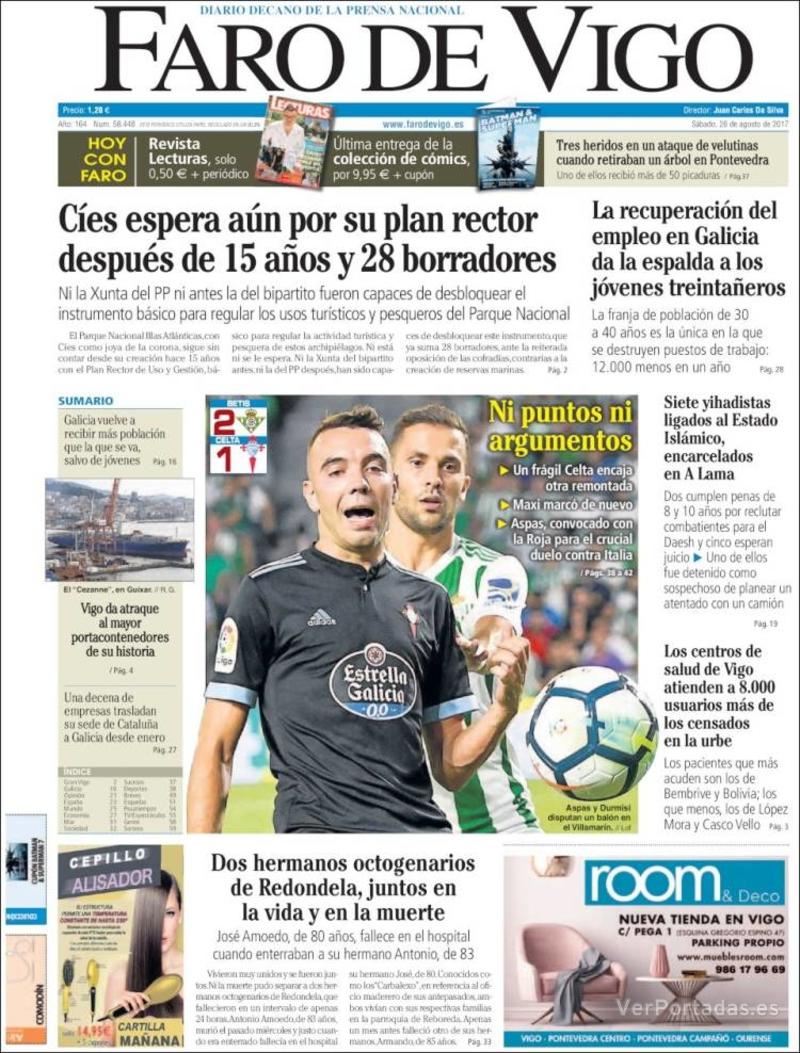 Portada El Diario Vasco 2017-08-26
