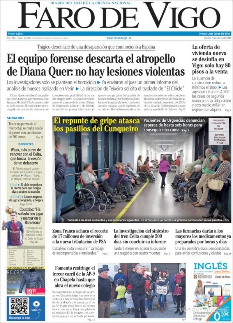Portada El Diario Vasco 2018-01-09