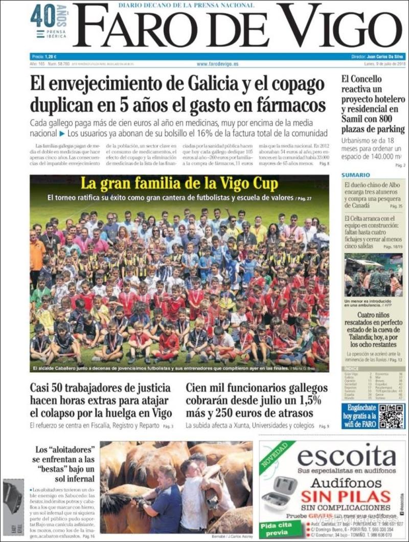Portada El Diario Vasco 2018-07-09