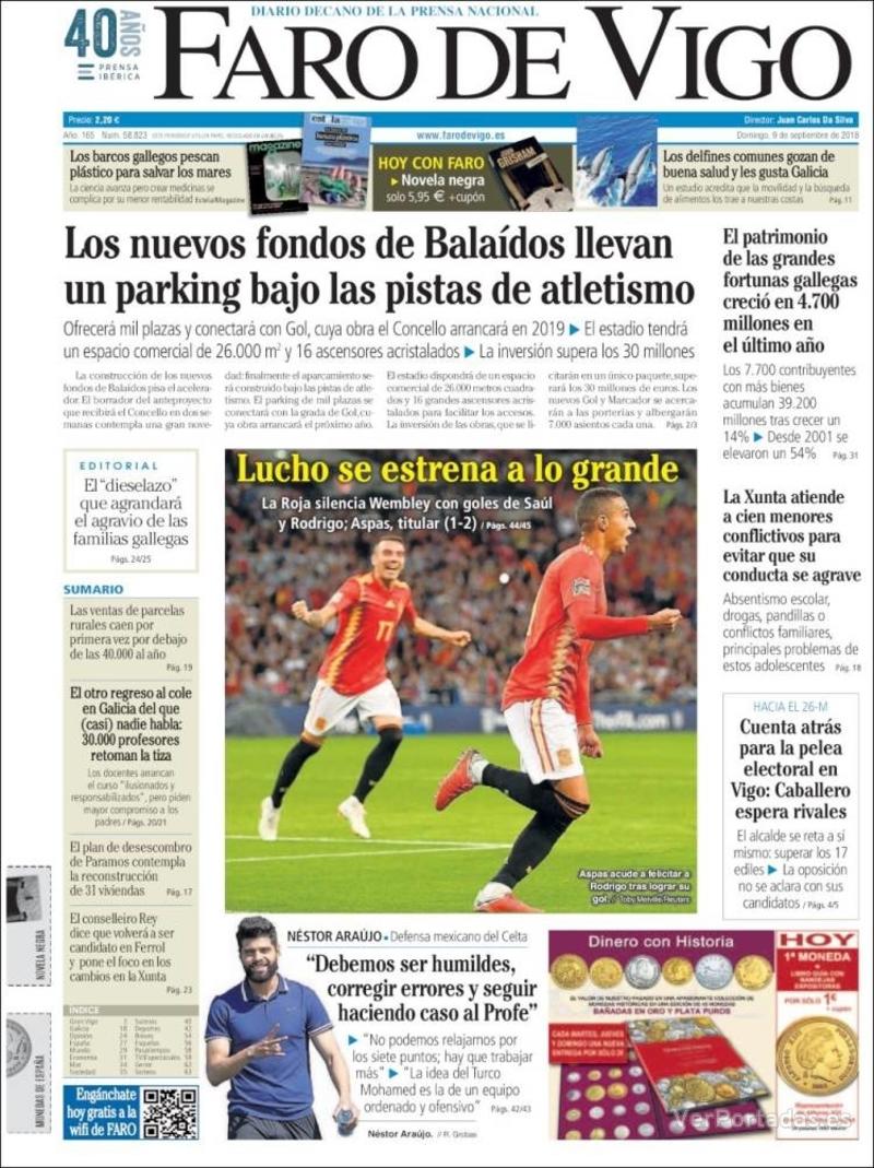 Portada El Diario Vasco 2018-09-09