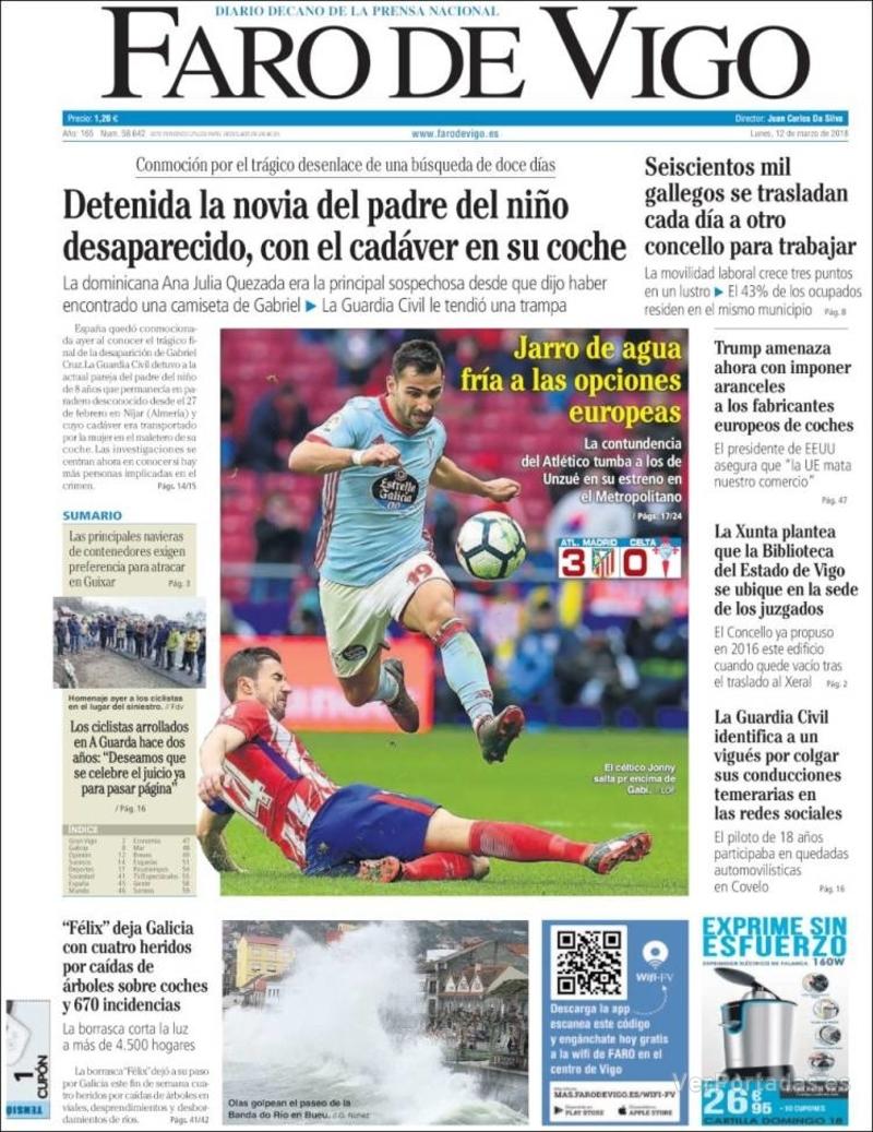 Portada El Diario Vasco 2018-03-12