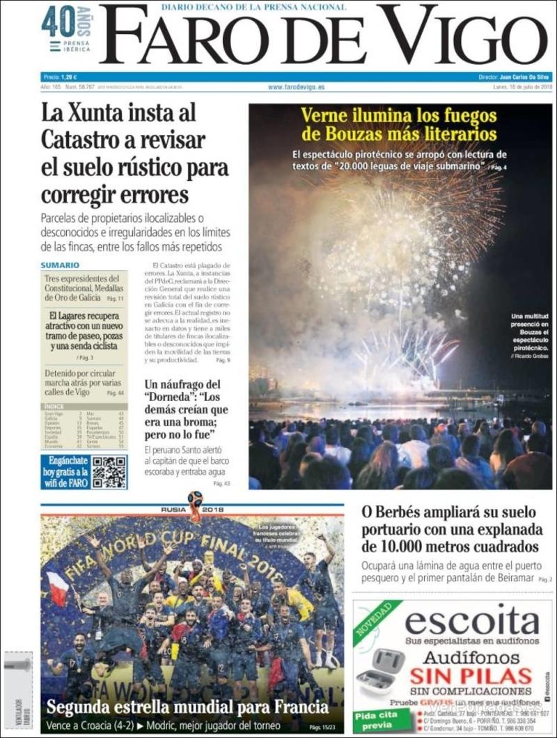 Portada El Diario Vasco 2018-07-16