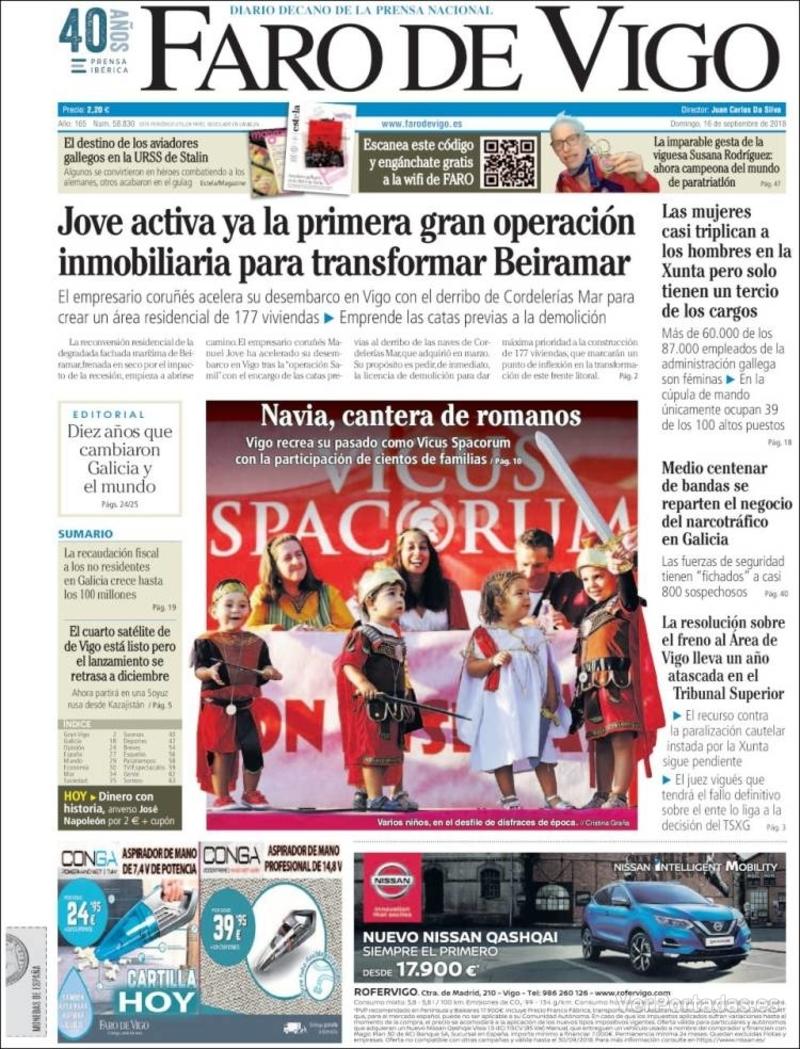 Portada El Diario Vasco 2018-09-16