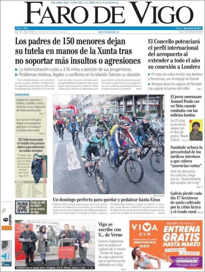 Portada El Diario Vasco 2018-02-19