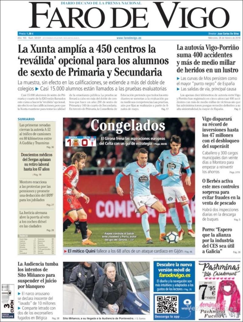 Portada El Diario Vasco 2018-02-28
