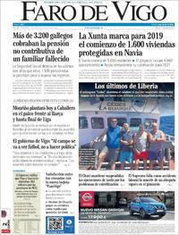 Portada Faro de Vigo 2018-04-17