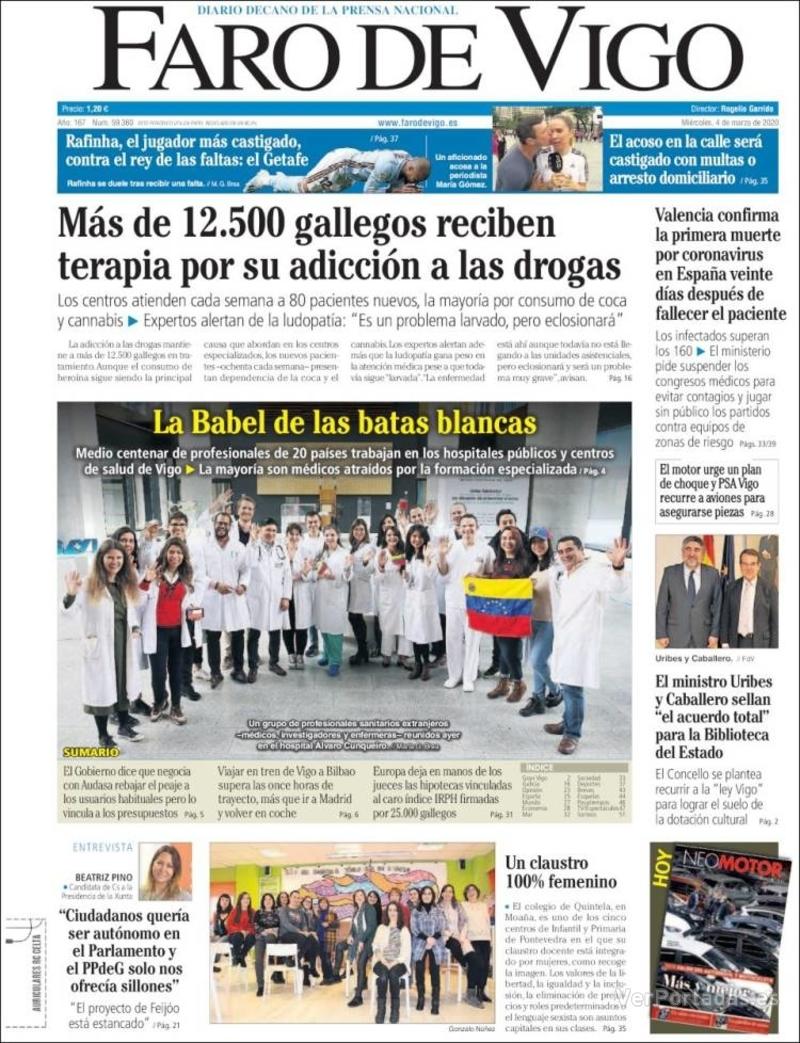 Portada El Diario Vasco 2020-03-04