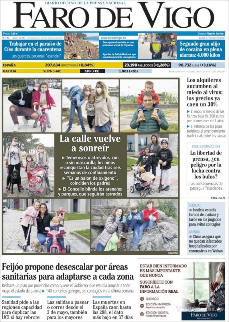 Portada El Diario Vasco 2020-04-27