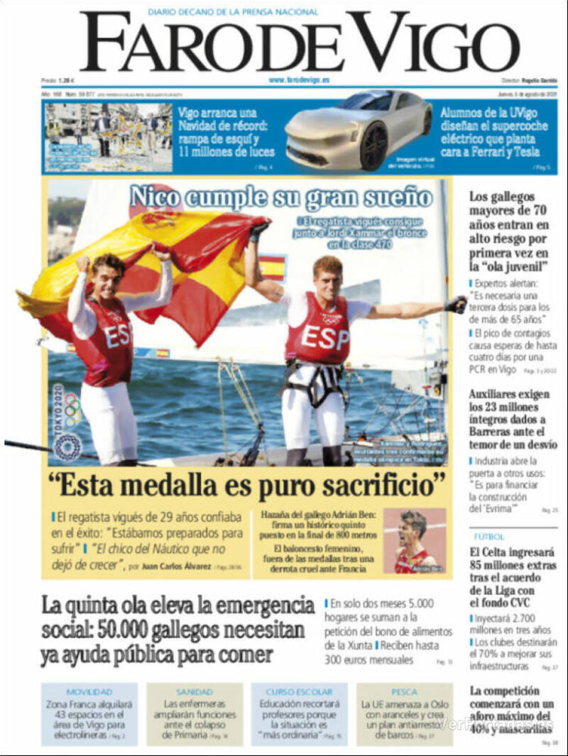 Portada El Diario Vasco 2021-08-05