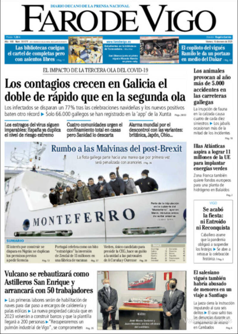 Portada El Diario Vasco 2021-01-15