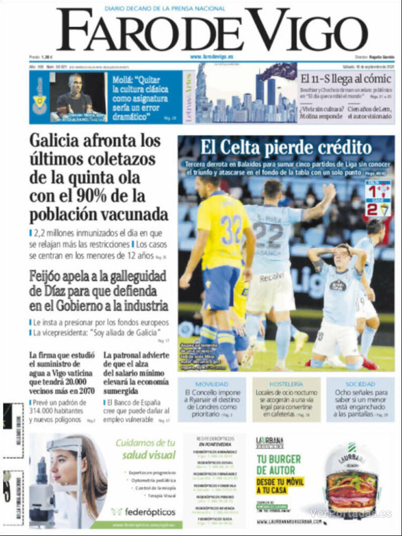 Portada El Diario Vasco 2021-09-18
