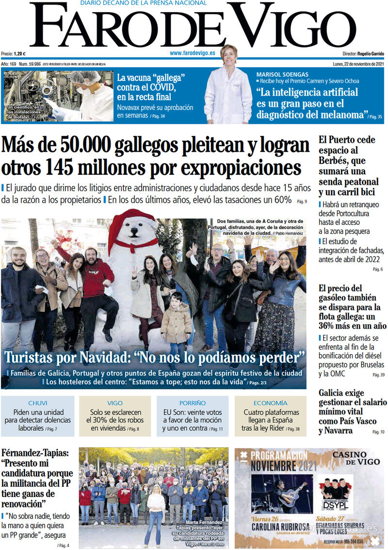 Portada El Diario Vasco 2021-11-22