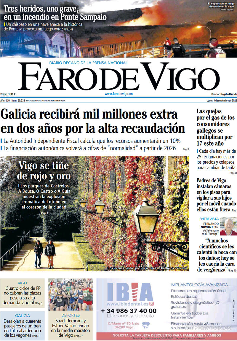 Portada Faro de Vigo 2022-11-08