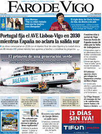 Portada Faro de Vigo 2022-09-29