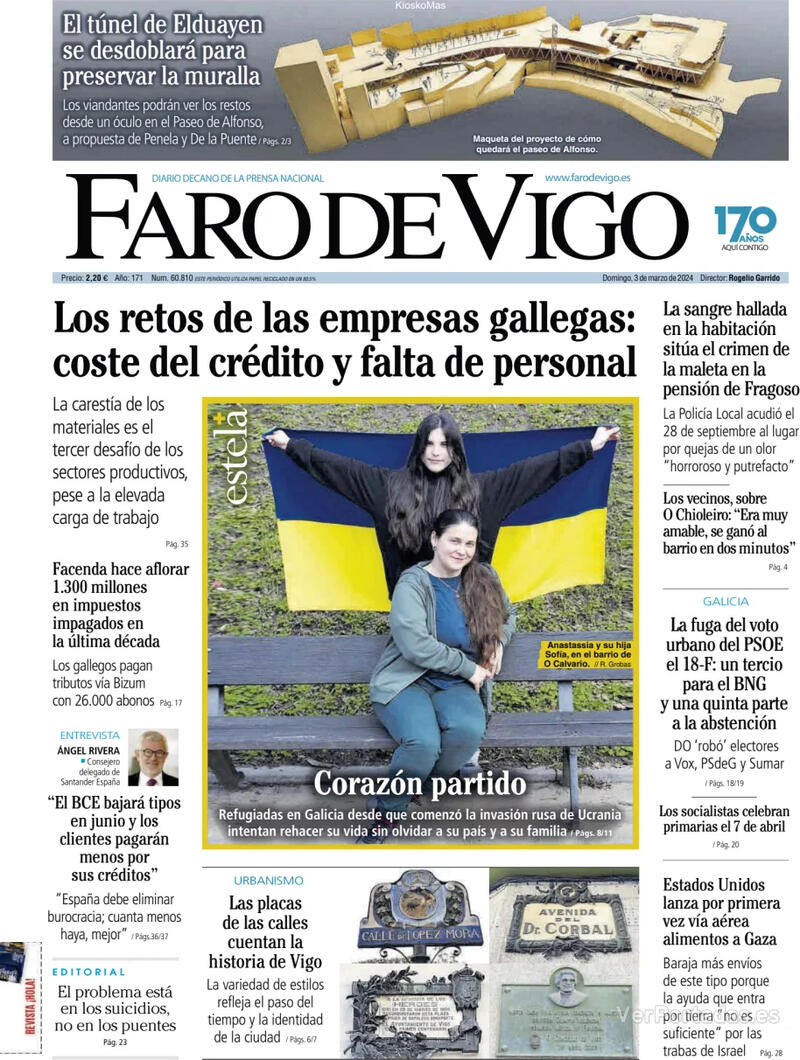 Portada Faro de Vigo 2024-03-04