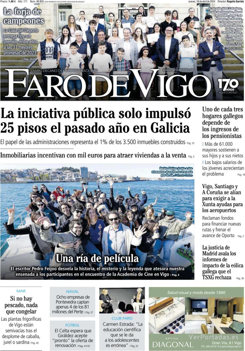 Portada Faro de Vigo 2024-04-19