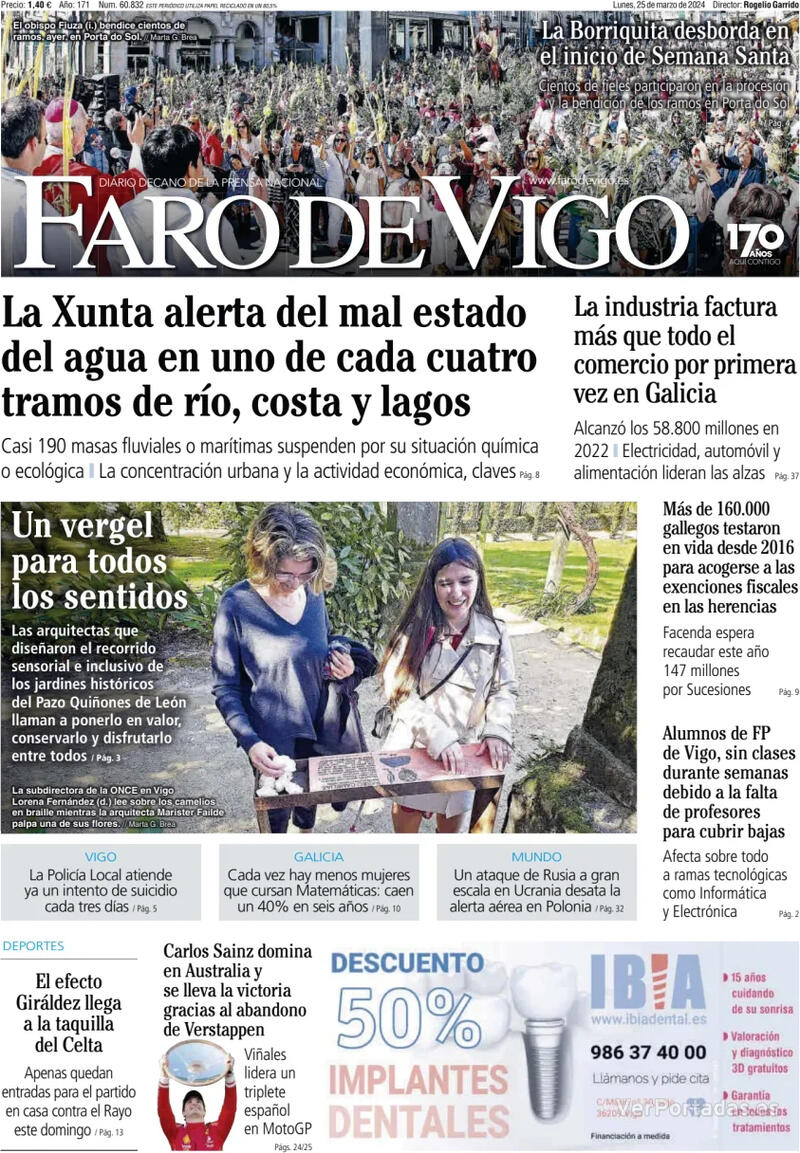 Portada Faro de Vigo 2024-03-26