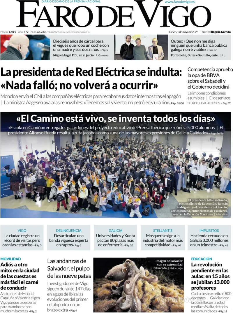 Portada El Diario Vasco 2025-05-01
