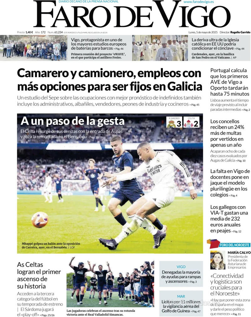 Portada El Diario Vasco 2025-05-05