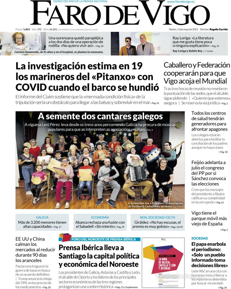 Portada El Diario Vasco 2025-05-13
