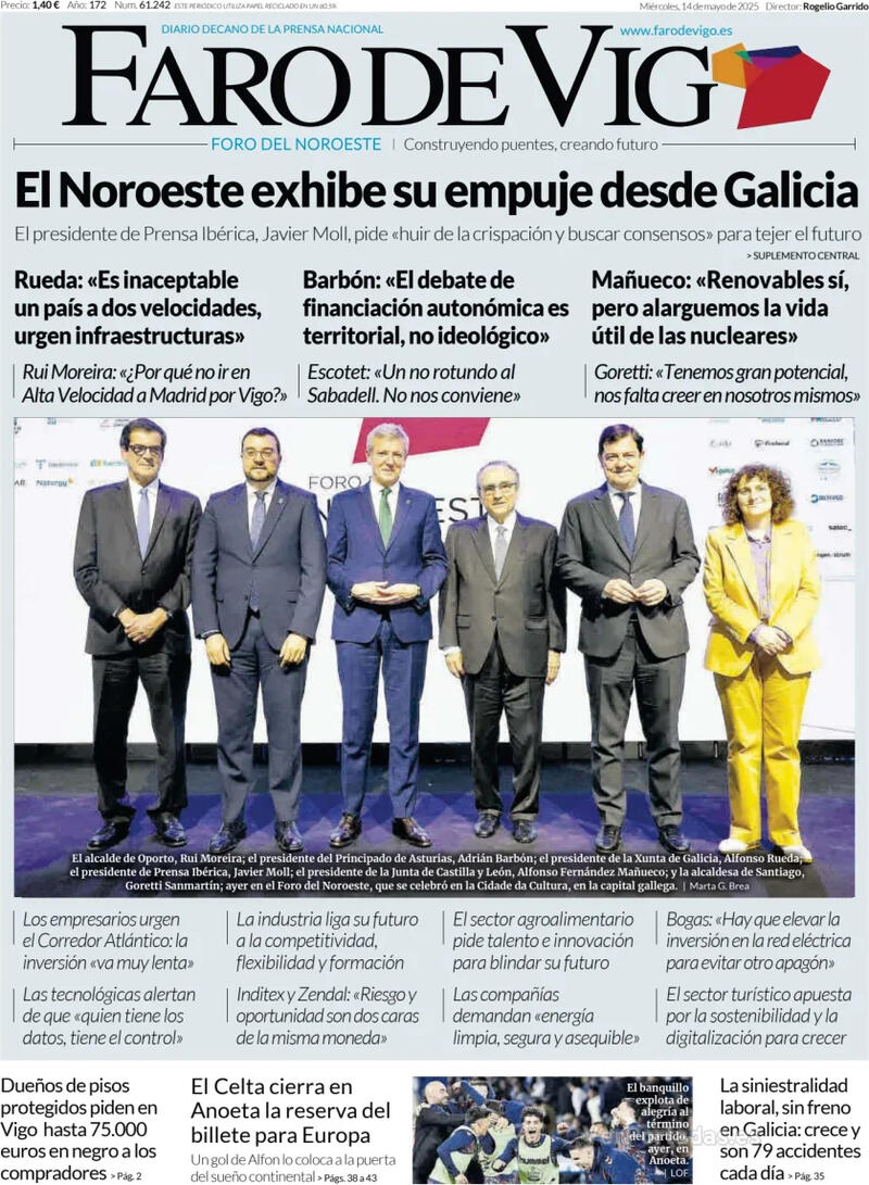 Portada El Diario Vasco 2025-05-14