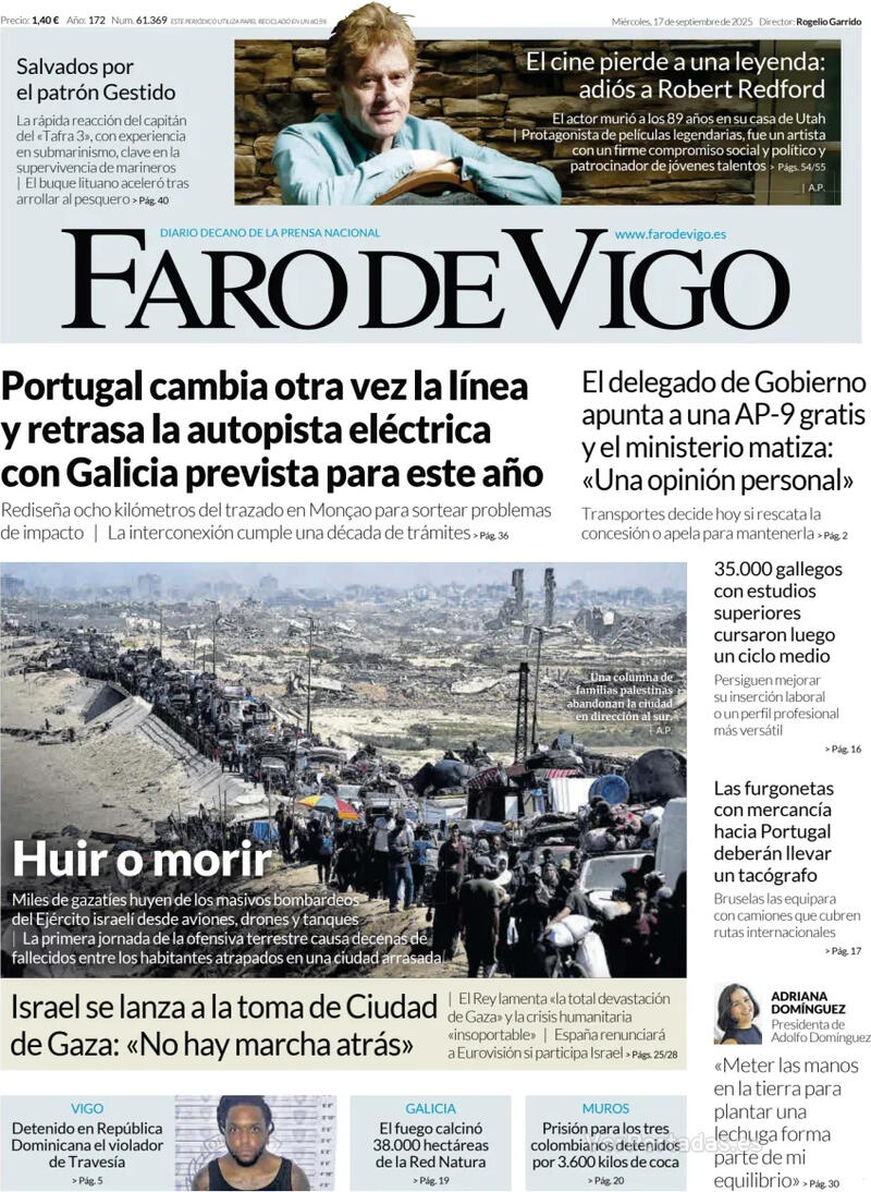 Portada El Diario Vasco 2025-09-17
