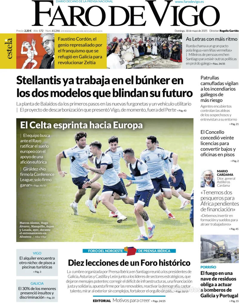 Portada El Diario Vasco 2025-05-18