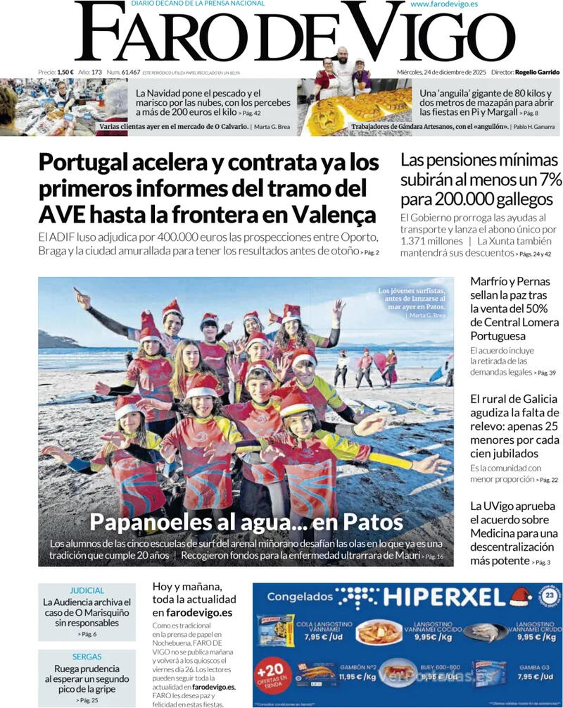 Portada El Diario Vasco 2025-12-24