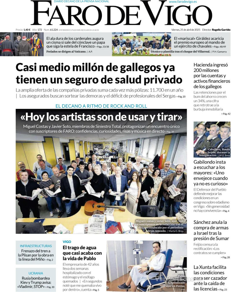 Portada El Diario Vasco 2025-04-25