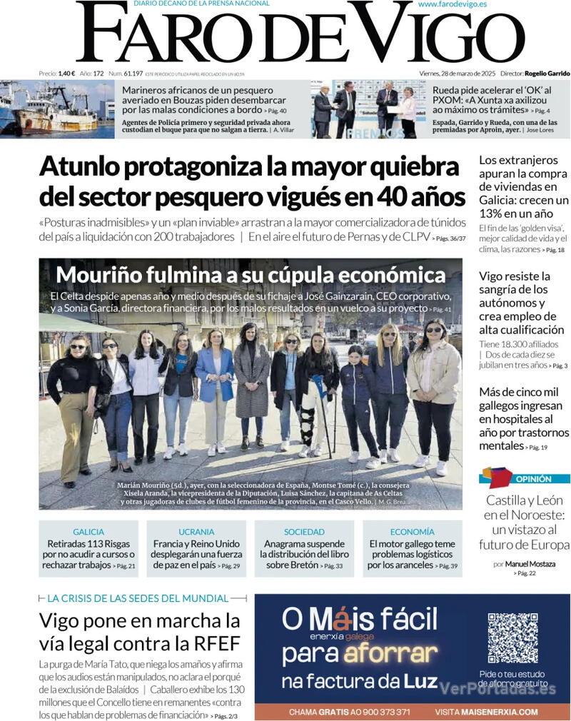Portada El Diario Vasco 2025-03-28