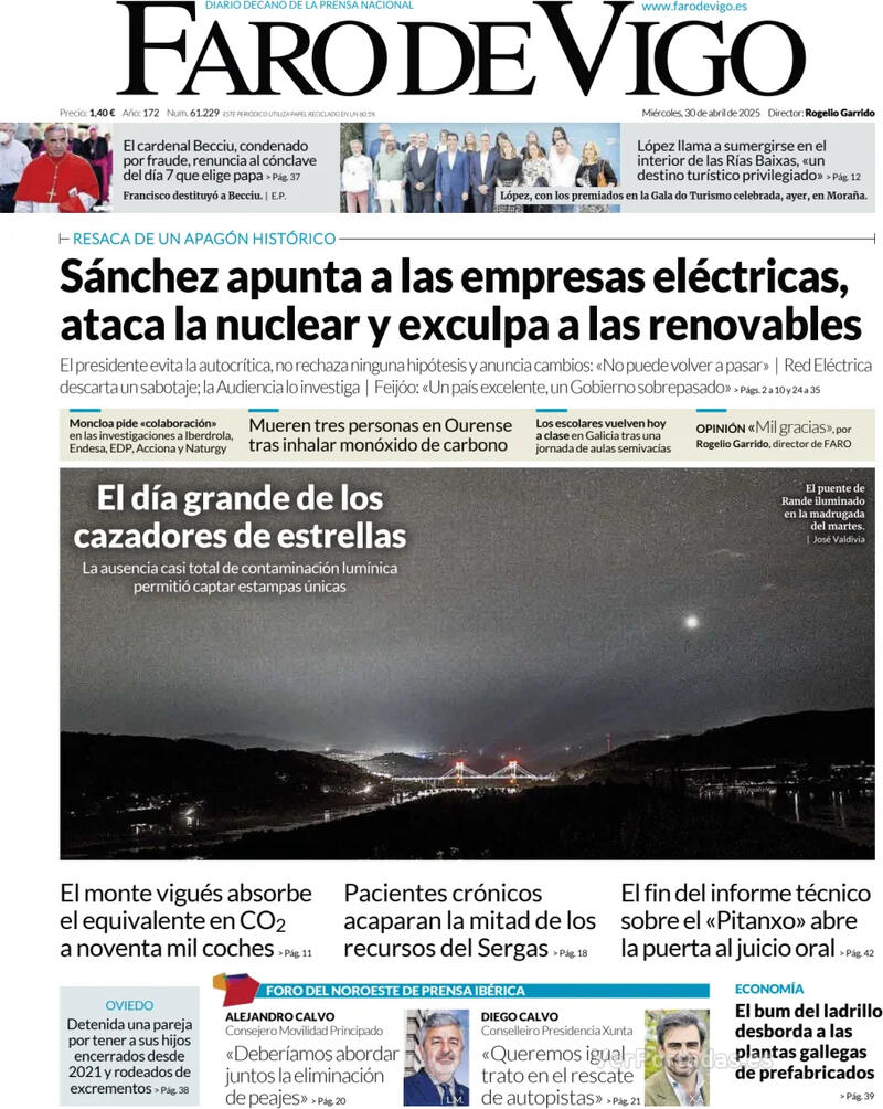 Portada El Diario Vasco 2025-04-30