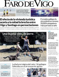 Portada periódico Faro de Vigo