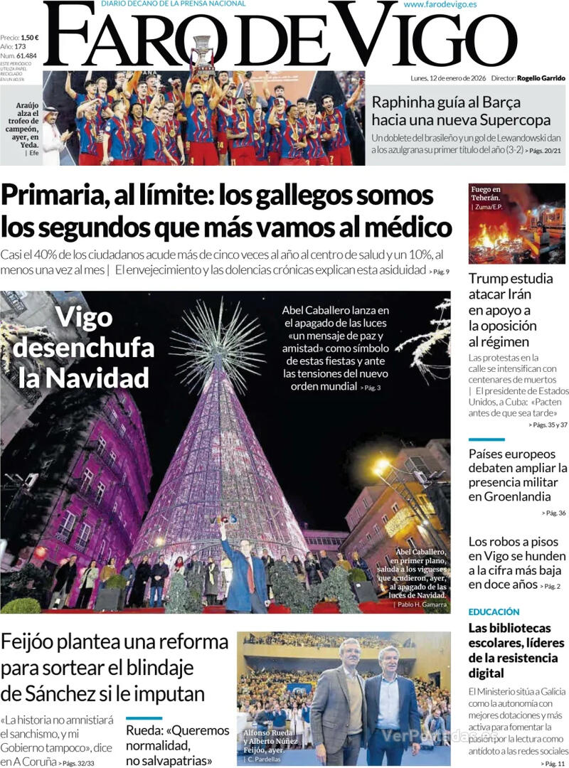 Portada El Diario Vasco 2026-01-12