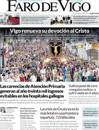 Portada Faro de Vigo 2026-08-03