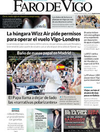 Portada periódico Faro de Vigo