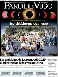 Portada Faro de Vigo 2026-08-13