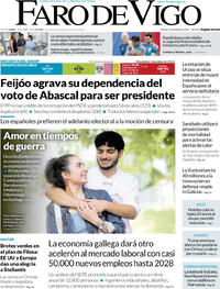 Portada periódico Faro de Vigo