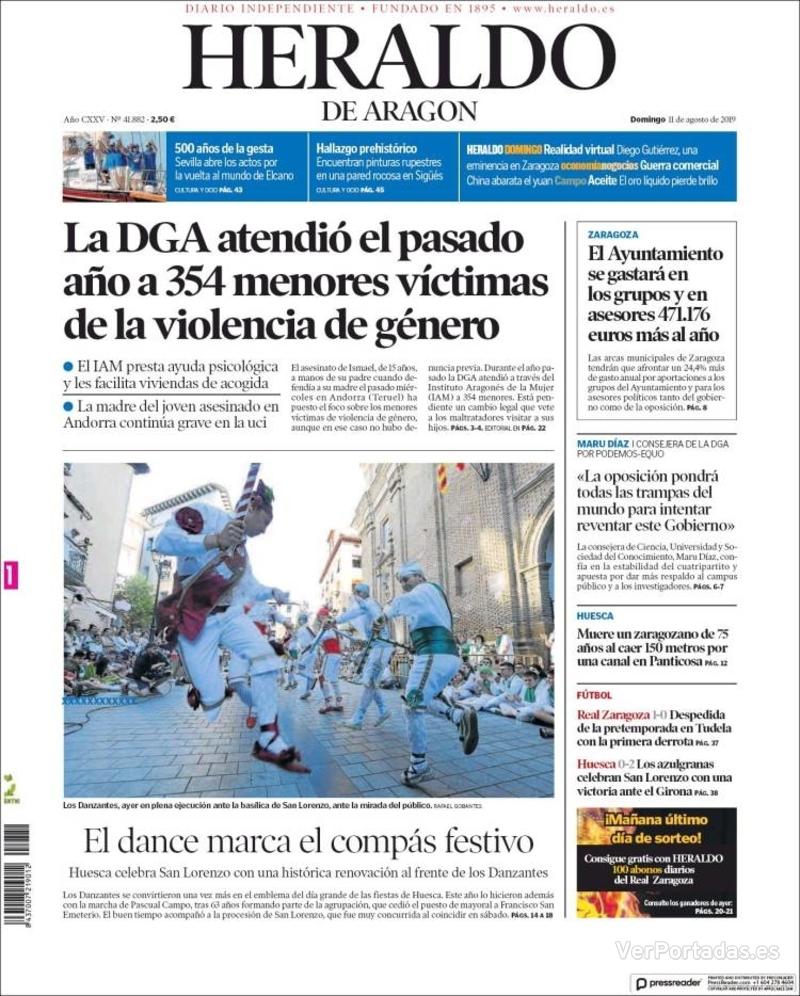 Portada Heraldo De Aragón Domingo11 De Agosto De 2019 2990