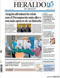 Portada Heraldo de Aragón 2020-12-31
