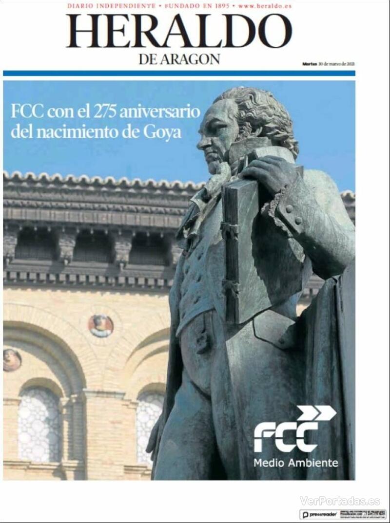 Portada Heraldo de Aragón 2021-03-31