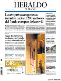 Portada Heraldo de Aragón 2021-02-01