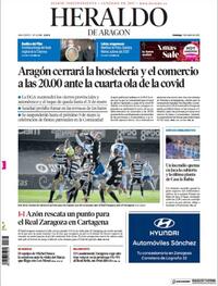 Portada Heraldo de Aragón 2021-01-03